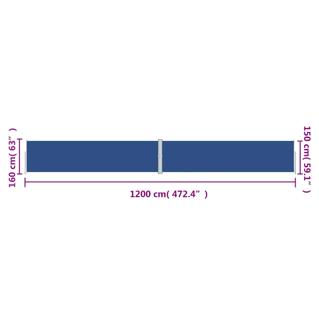Tenda da Sole Laterale Retrattile Blu 160x1200 cm 318070