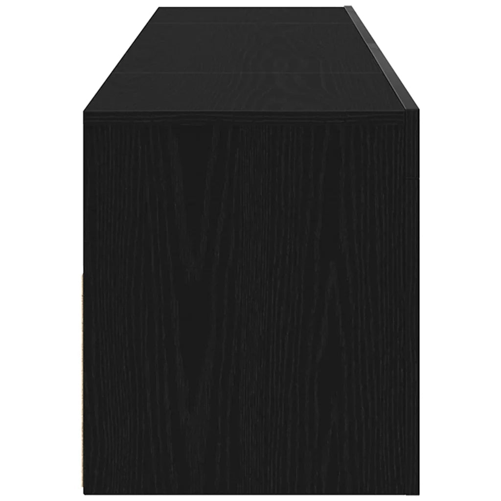 Mobile TV moderno e minimalista con ripiani 120 x 35 x 40 cm realizzato in legno composito di rovere nero 02_0051883