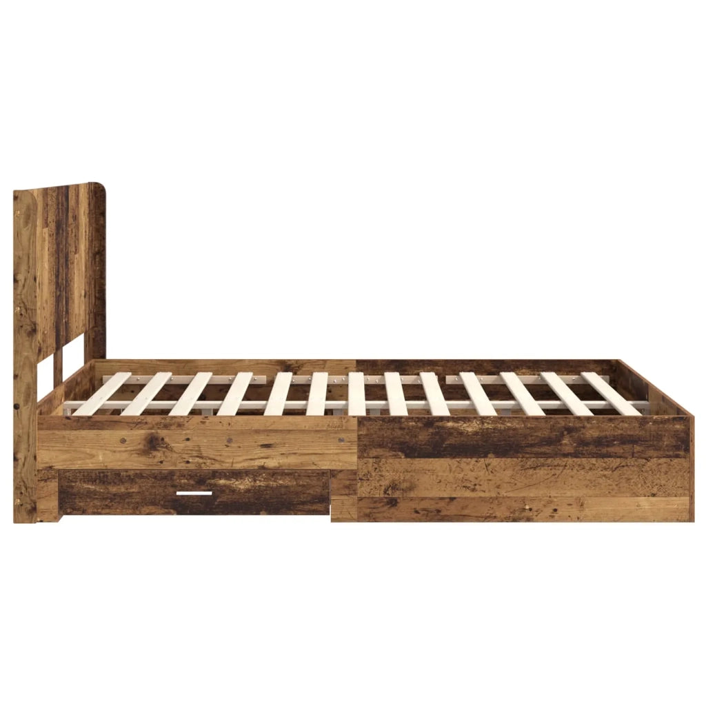 Struttura del letto con stoccaggio e testata Legno antico 3414139
