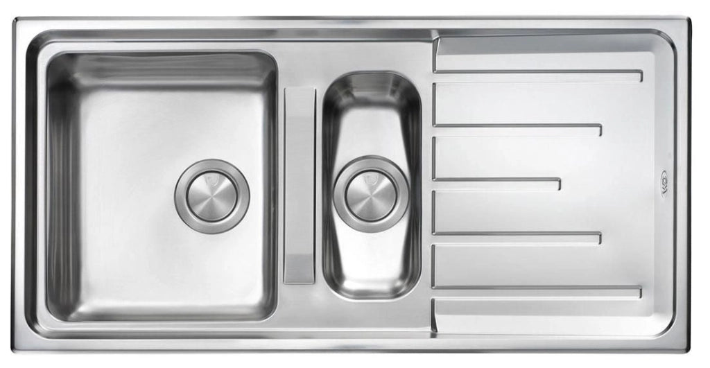 CM 015105X2012033 Brando Lavello da incasso 1 vasca e vaschetta reversibile in acciaio inox satinato 100 x 50 cm colore Acciaio