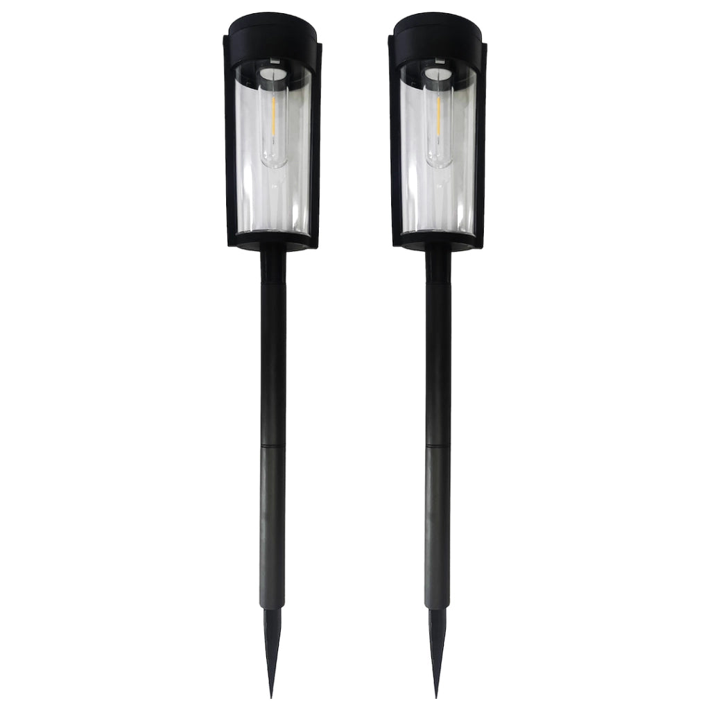 Paletto solare LED 2pz 65cm nero tondo 3000K IP44