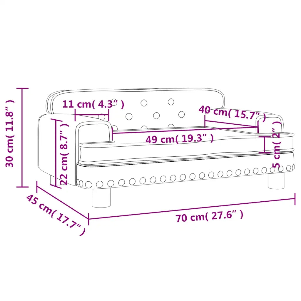 vidaXL Divano per Bambini Grigio 70x45x30 cm in Similpelle