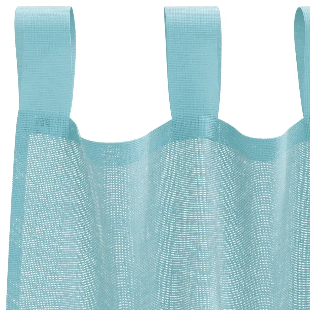 Tende in Voile con Passanti 2 pz Turchese 140x175 cm