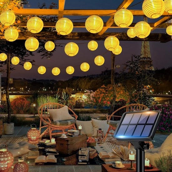 Lanterna alimentata da energia solare 8 m 15 led per esterno resistente alle intemperie IP65 - Bianco - 8 modi lanterne per esterno