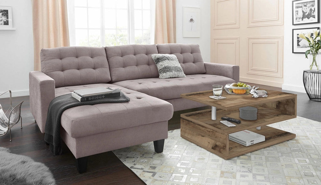 Tavolino a S con Ripiani a Giorno 90x41,5x55 cm Zeta Acero Pereira
