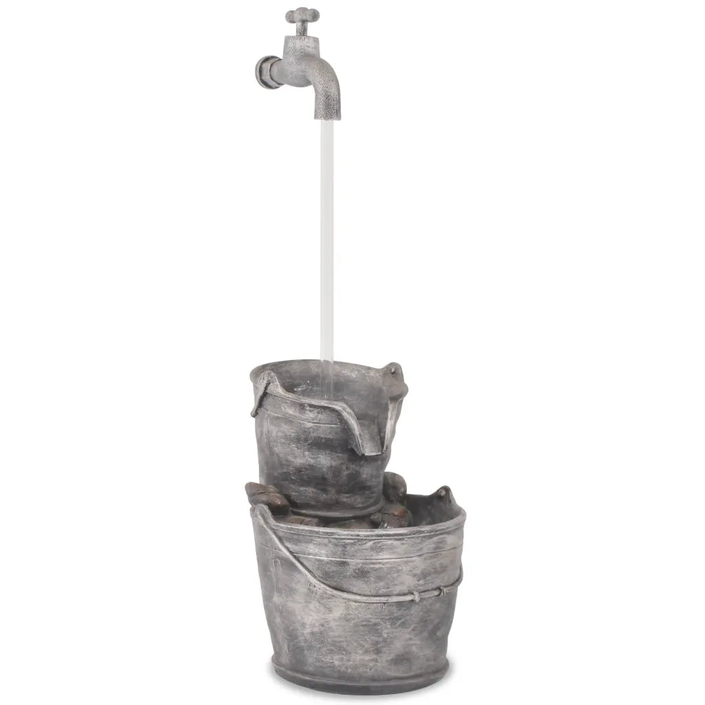 Fontana Decorativa con Rubinetto e Secchi in Poliresina CFW9876119