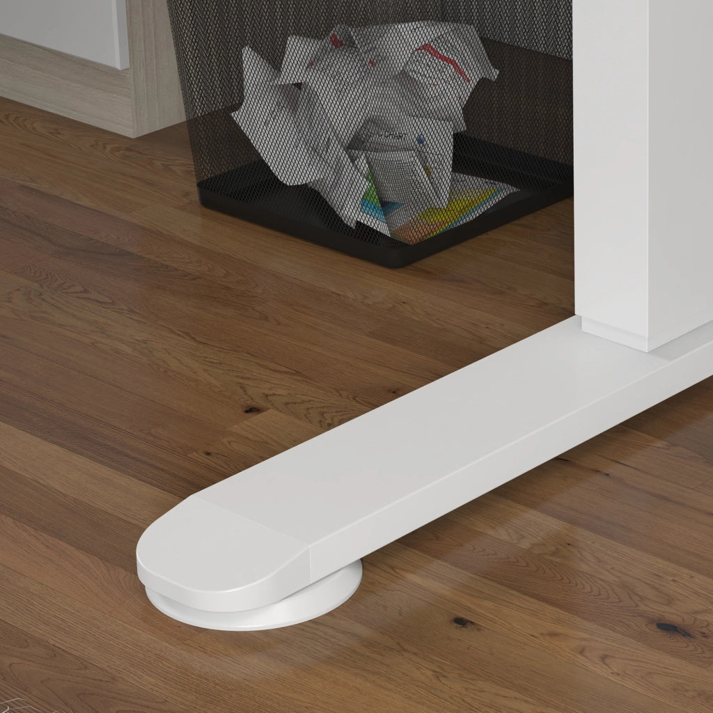 Scrivania lineare elettrica regolabile in altezza con 4 memorie e anti-collisione per ufficio bianco 140 × 70 cm