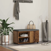 Panca per ingresso con cuscino-Sgabello-Panca da Corridoio Legno vecchio 80 x 38 x 46 cm 240356