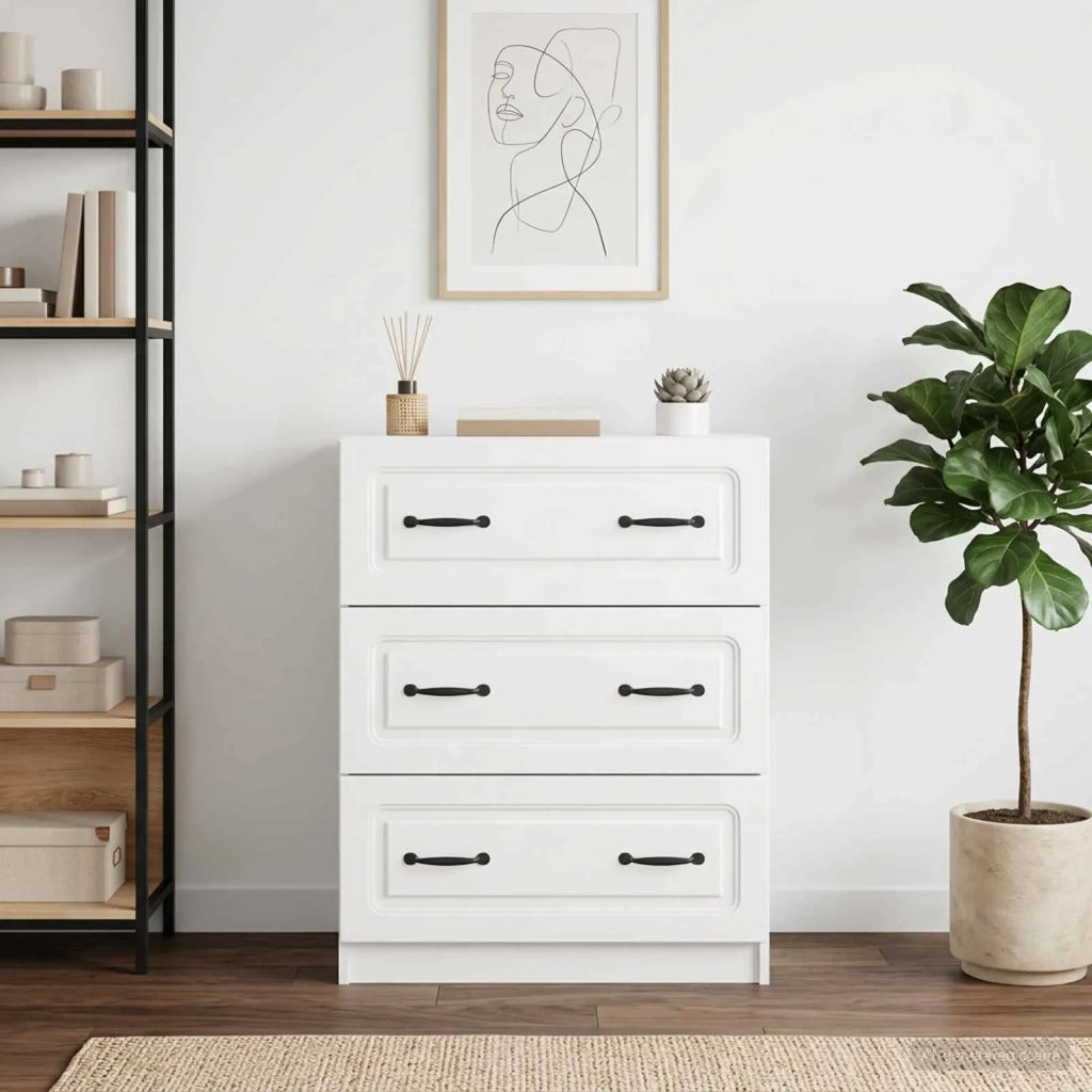 Mobile con Cassetti Bianco Lucido 66 x 34,5 x 87 cm 895759