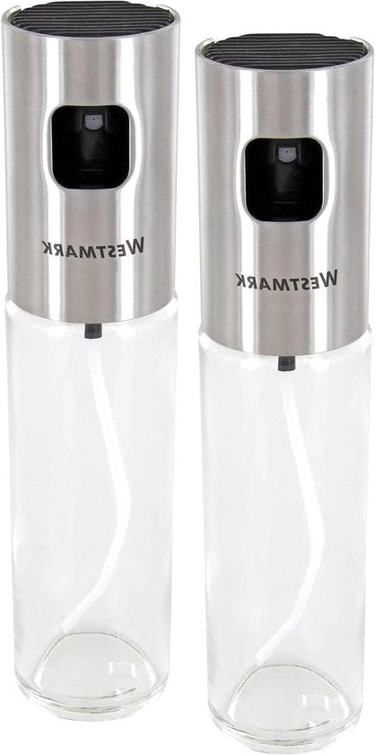 Spremitore di olio con pompa e sprogetto acido da 100 ml in flacone di acciaio inox vetro zaffiro trasparente