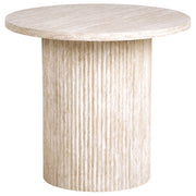 Tavolino con piano in MDF impiallacciato Base in pietra ø 50 cm Beige Design moderno Soggiorno