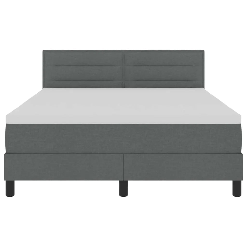 Letto a molle con materasso Grigio scuro 140 x 190 cm Tessuto 3342129