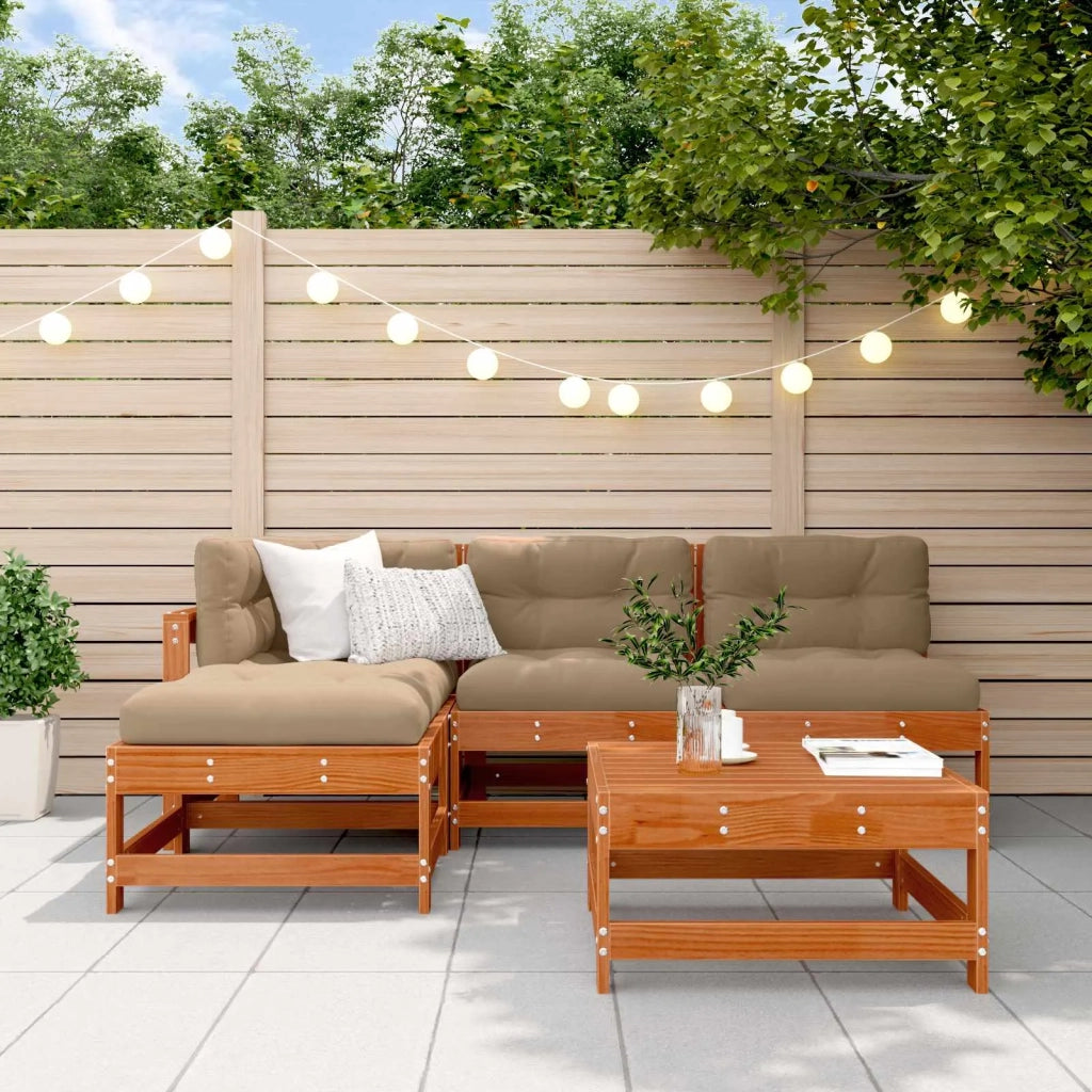 Set Lounge da Giardino 5 pcs Marrone Cerato