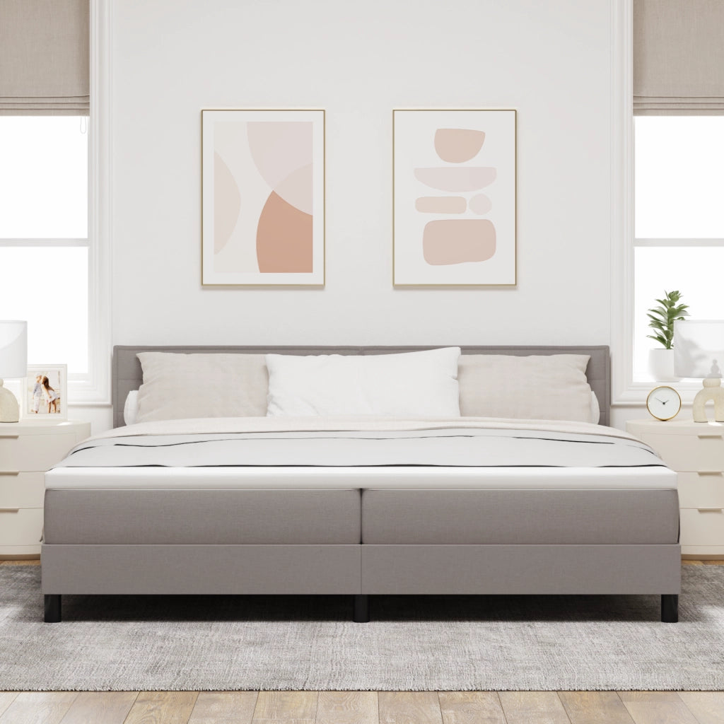 Letto a Rete con Materasso Tortora 200x200 cm Tessuto