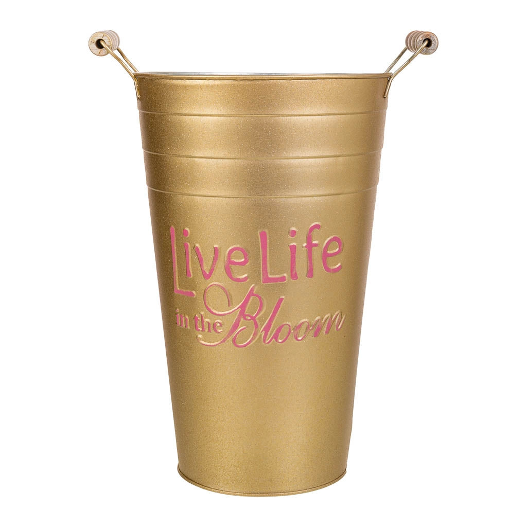Vaso in metallo dorato 24xd19x30/32,5hb:13
