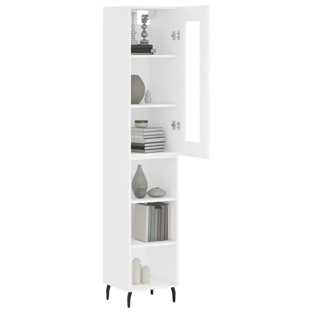 Credenza | Madia | Buffet da pranzo | Armadio da pranzo Bianca 34,5x34x180 cm in Legno Multistrato