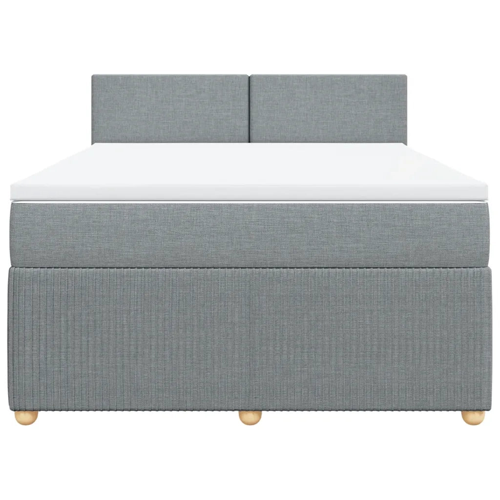 Giroletto a Molle con Materasso Grigio Chiaro 140x200cm Tessuto 3287472