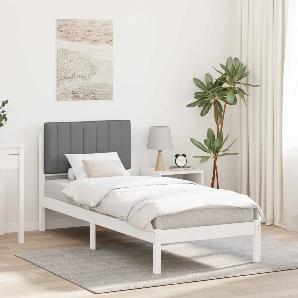Letto con Testiera Rivestita Grigio chiaro 75 x 190 cm 878093