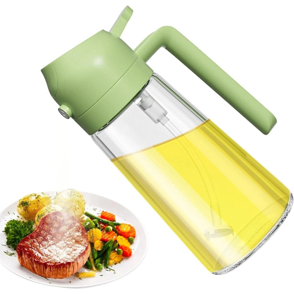 Trade Shop - Set Dispenser Dosatore 2 In 1 Oliera Spruzzatore Olio Con 3 Contenitori Condimenti Cucina -
