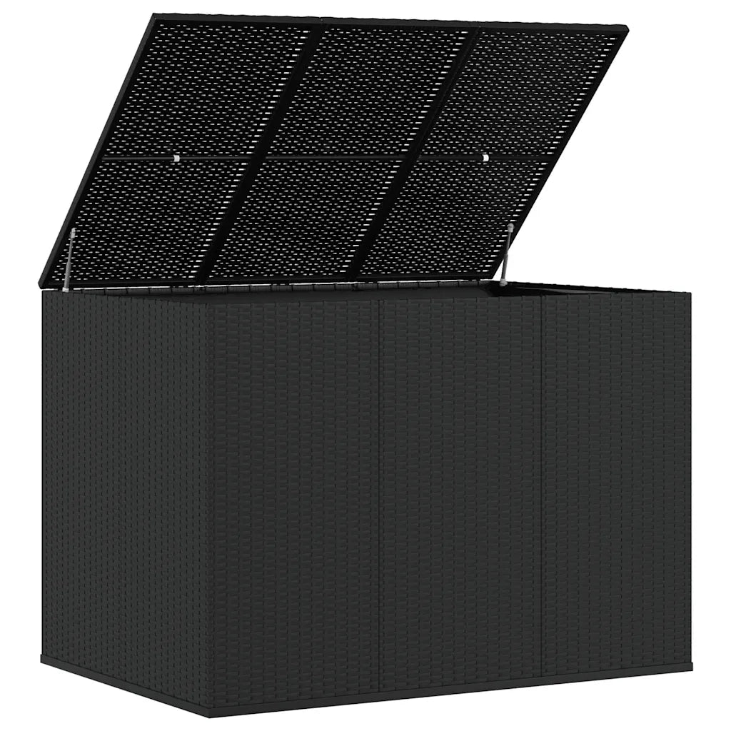 Contenitore da Giardino in Rattan PE 145x100x103 cm Nero 317229