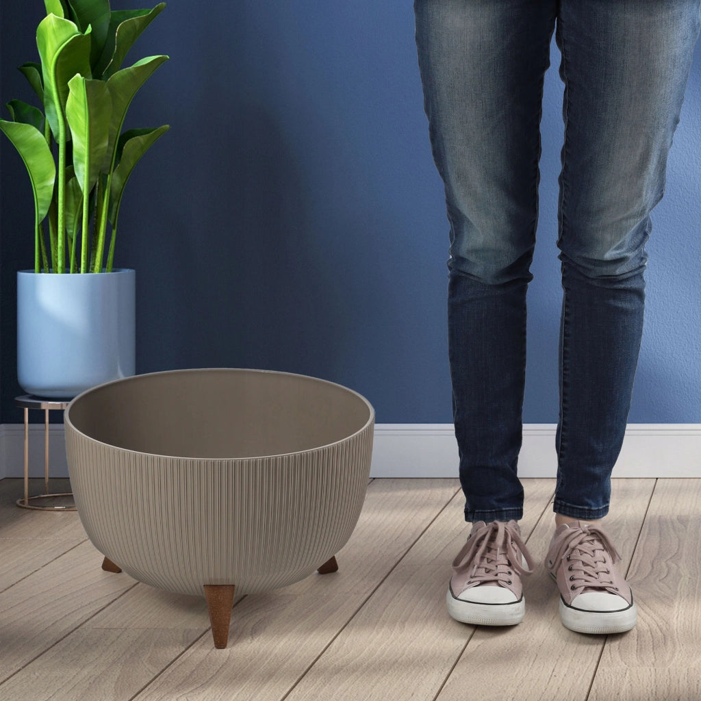 Vaso da giardino KADAX con gambe per fiori, grande ciotola rotonda da 40 cm