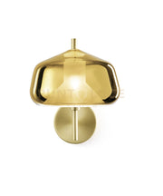 X-RAY APPLIQUE A PARETE VETRO BASSO ORO MONTATURA ORO 1 LUCE ATTACCO G9