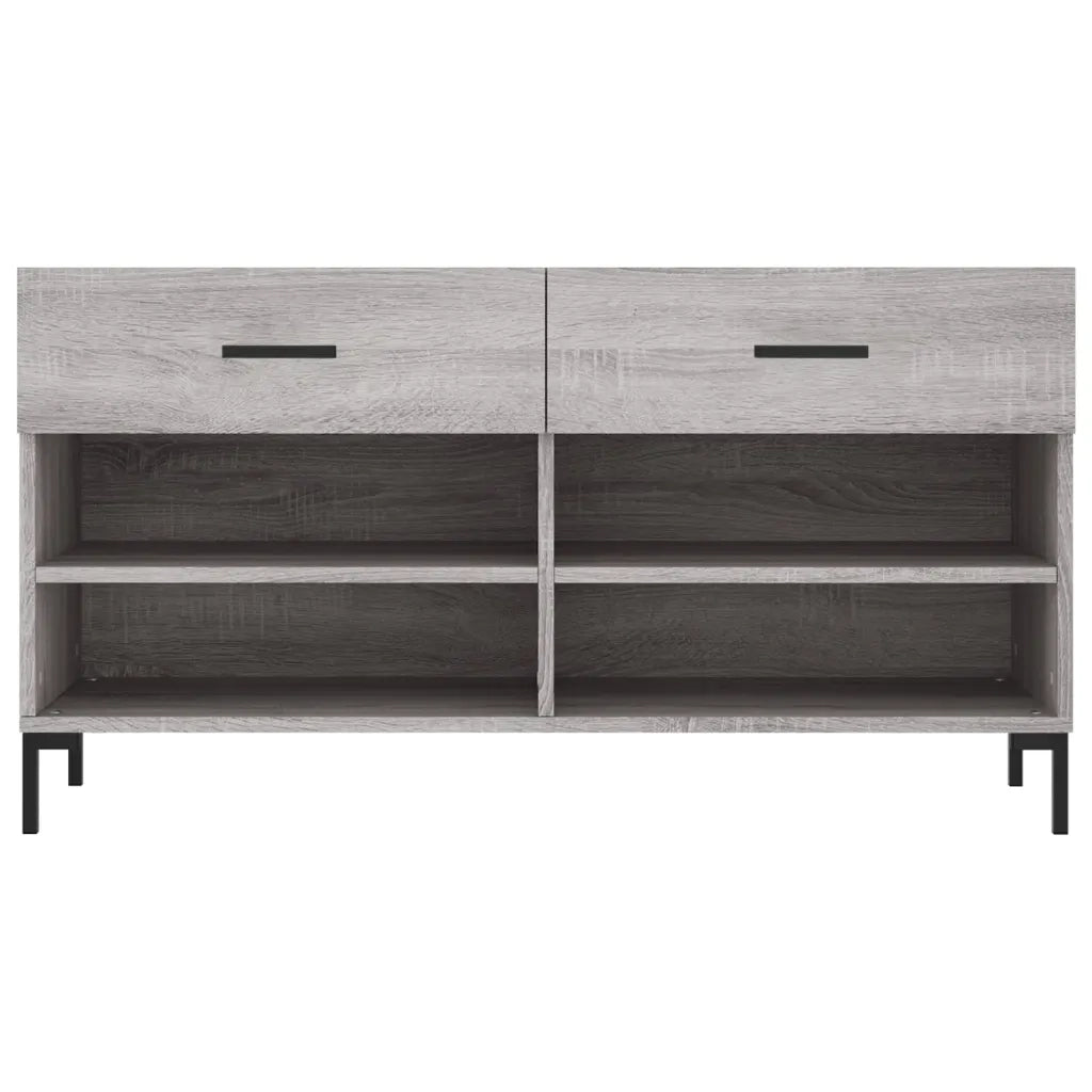 Panca Porta Scarpe | Scarpiera | Mobile per scarpe Grigio Sonoma 102x35x55 cm Legno Multistrato