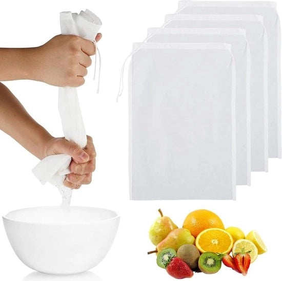 4 set di asciugamani riciclabili per filtri di formaggio e succo di frutta - 20 x 30 cm.