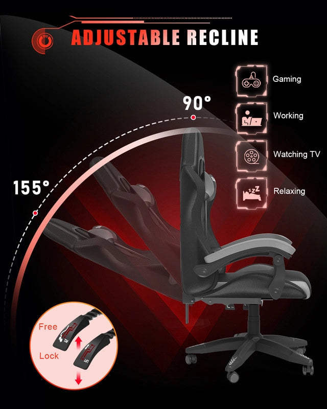 Sedia da gaming,  Sedia da gaming professionale con tecnologia LED RGB integrata, con poggiatesta, supporto lombare e braccioli