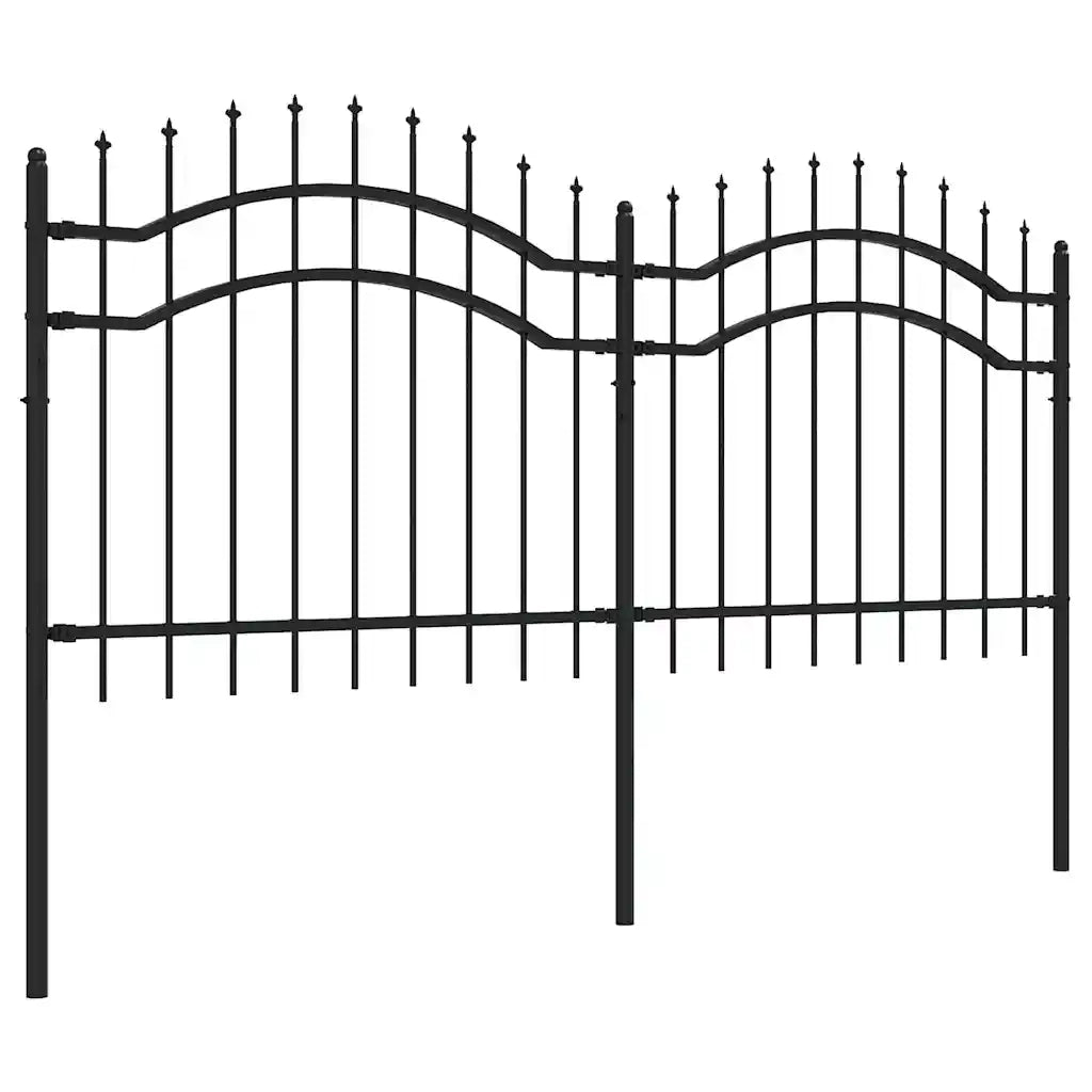Recinzione da Giardino Woerden con Punta a Lancia Nera 240x100 cm in Acciaio 151080