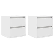 Set di 2 Comodini | Armadio da Notte | Mobiletto da notte a Muro Bianchi 38x34x40 cm