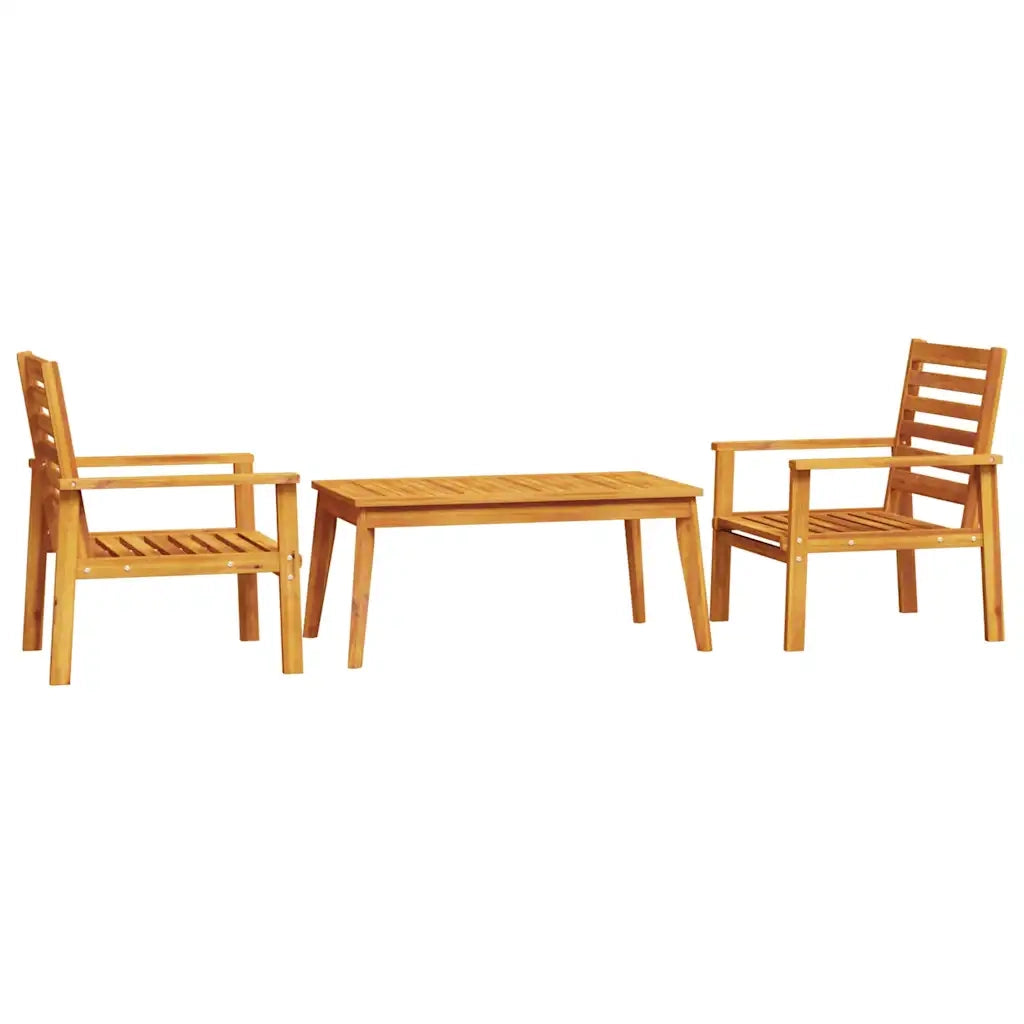 Set da Salotto da Giardino 3 pz | Set di Mobili da Esterno in Legno Massello di Acacia