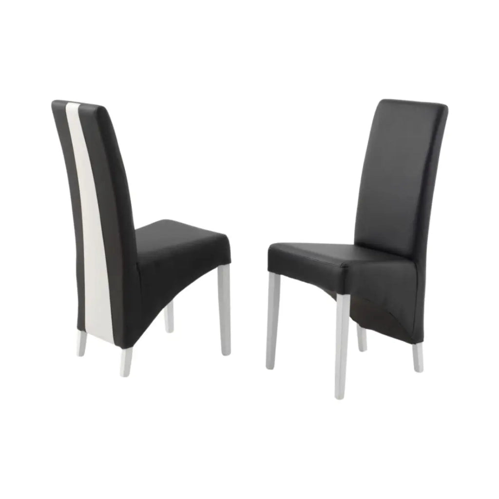 Set di 2 sedie BASIKA nero e bianco in similpelle – Stile vintage