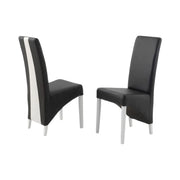 Set di 2 sedie BASIKA nero e bianco in similpelle – Stile vintage