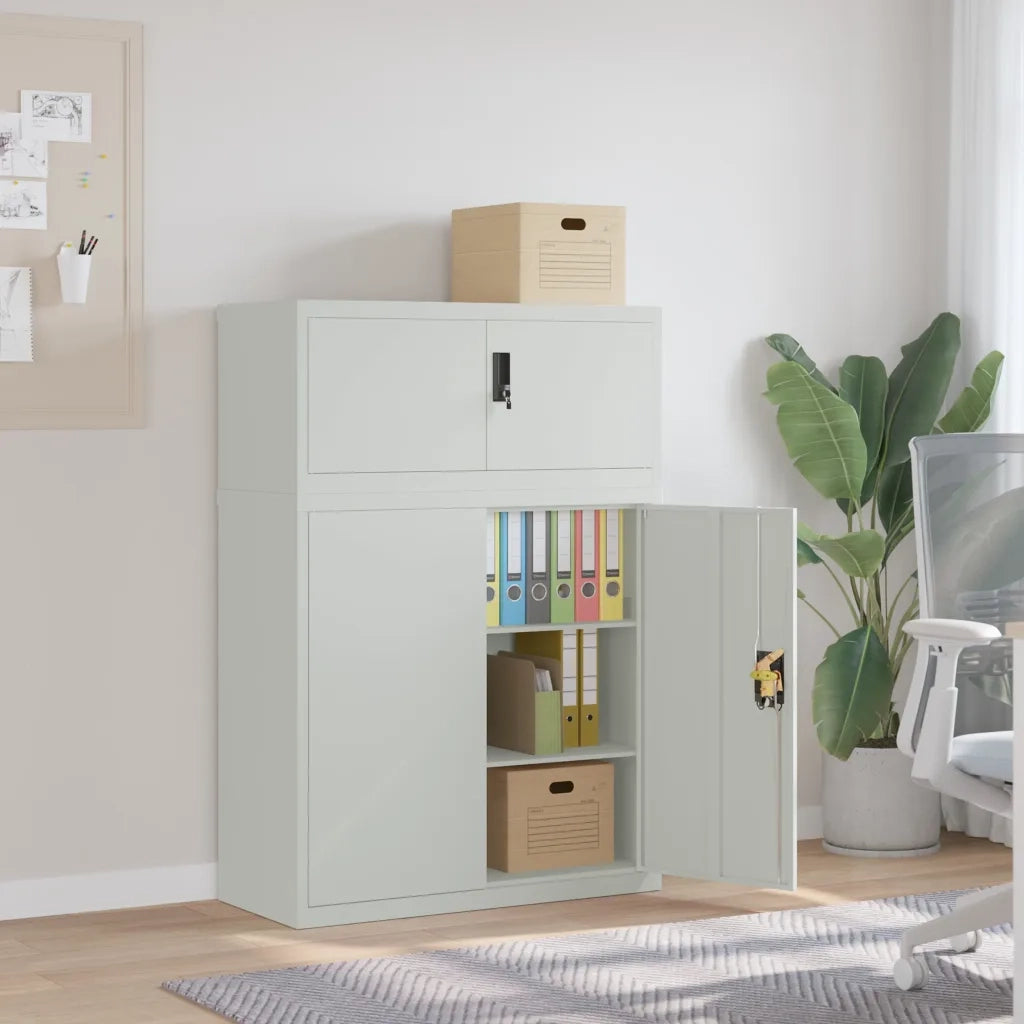 Armadio Classificatore Grigio Chiaro 90x40x130 cm in Acciaio 3188317