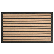 Zerbino in poliestere naturale con fondo in gomma nera antiscivolo 45 x 75 cm motivo a strisce Decorazione moderna per interni