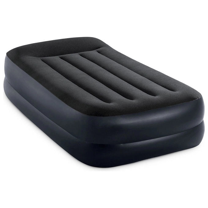 Intex 64122ND Dura-Beam Pillow Rest Materasso Gonfiabile Singolo Fiber-Tech Pompa Elettrica 99x191x42 cm Portata 136 Kg colore Blu