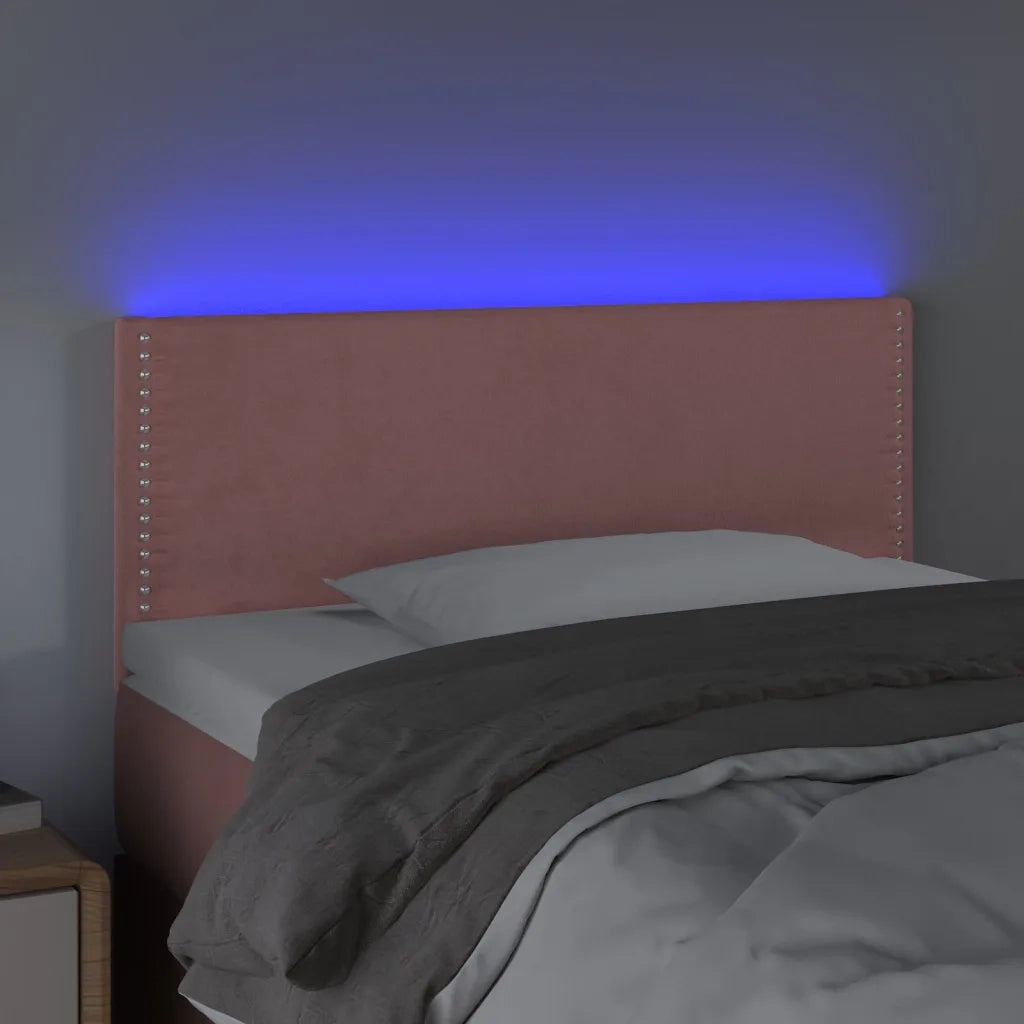 Testiera | Testata a LED Rosa 100x5x78/88 cm in Velluto