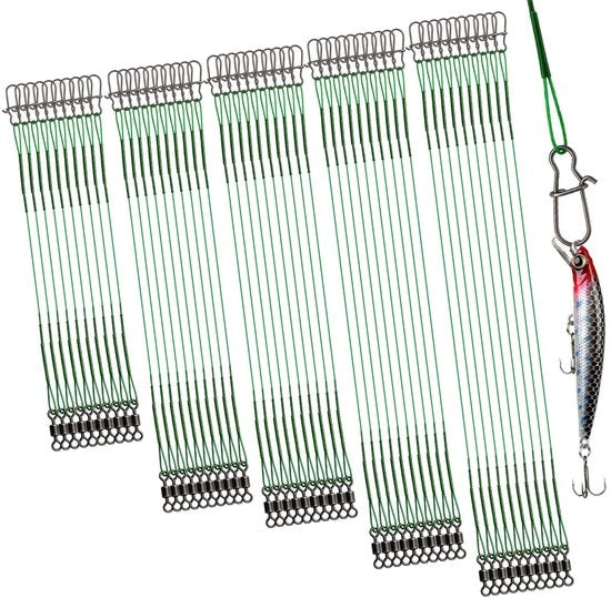 Accessori per pesca - Set di 50 contenitori in acciaio inossidabile per pesca al pesce gatto, con spine e arpione, 5 misure: 10/15/20/25/30 cm, acciaio inossidabile, accessori per pesca, contenitori in acciaio resistenti all'abrasione per pesca in mare.