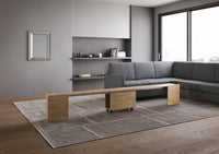 Consolle Tavolo Allungabile 90-302x42x75 cm Evolve Quercia Natura con Panca Inferiore