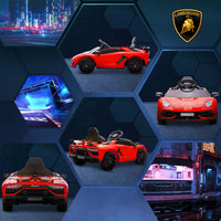 Macchina Elettrica per Bambini 12V con Licenza Lamborghini Aventador SVJ Roadster Rosso