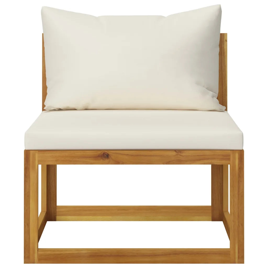 Set Divani da Giardino 9 pz con Cuscini Crema Legno di Acacia 3057642