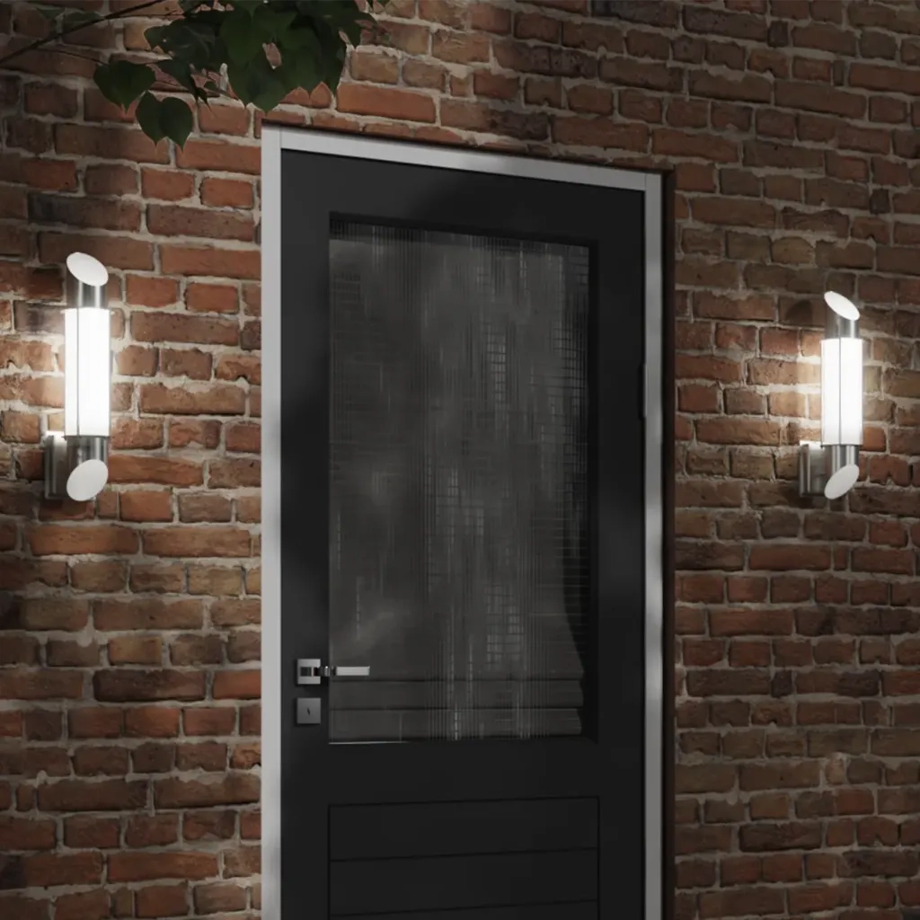 vidaXL Applique da Esterno Argento in Acciaio Inossidabile