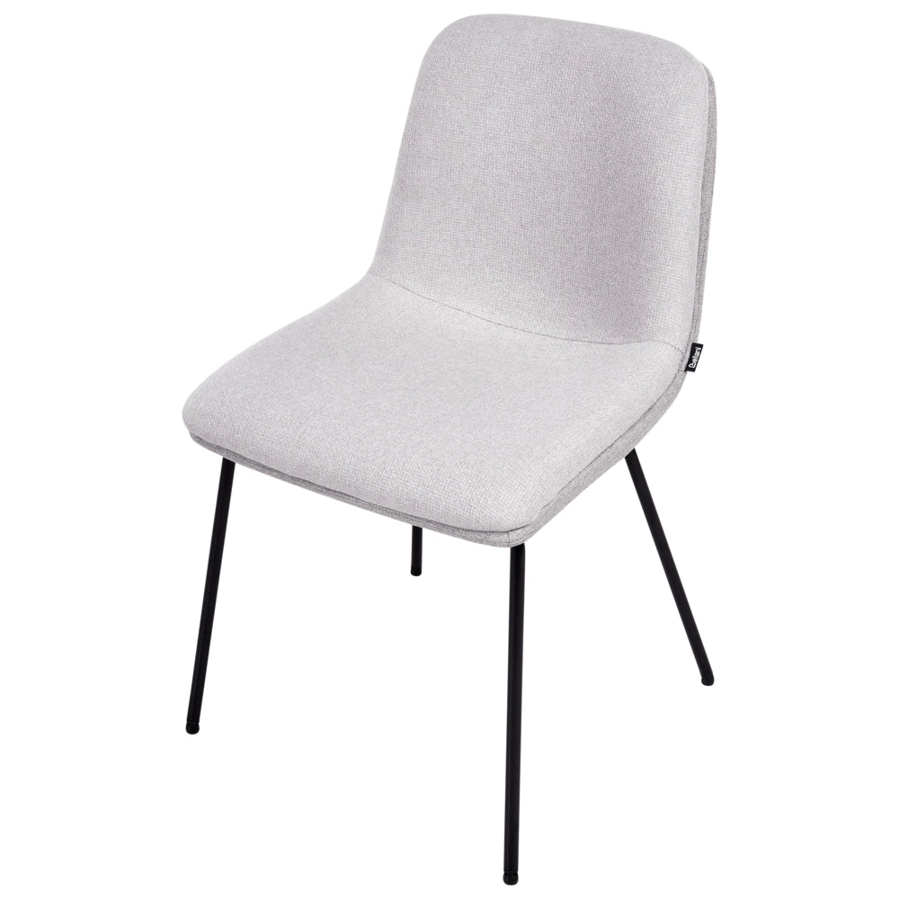 Set di 2 sedie da pranzo senza braccioli Tappezzeria Beige grigio chiaro scandinavo