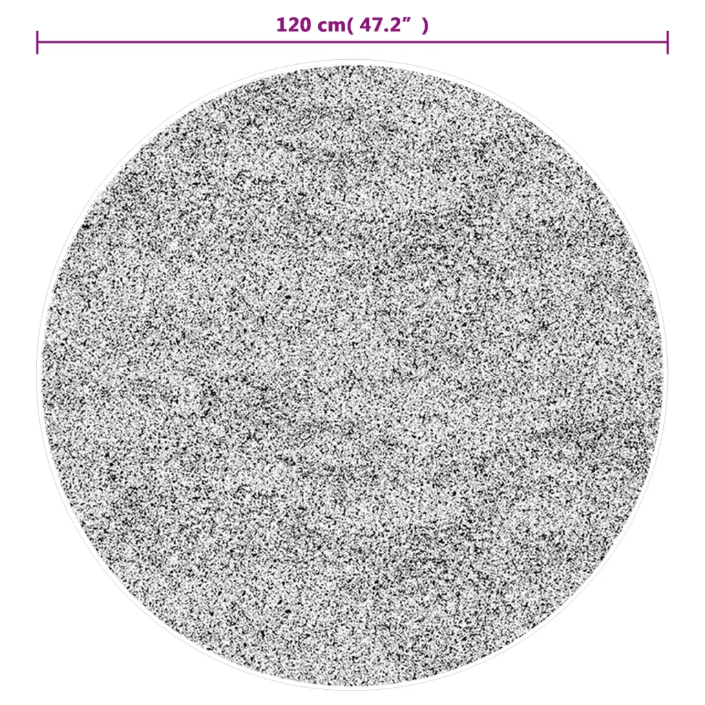 Tappeto Lavabile Nero e Bianco Ø 120 cm 136608