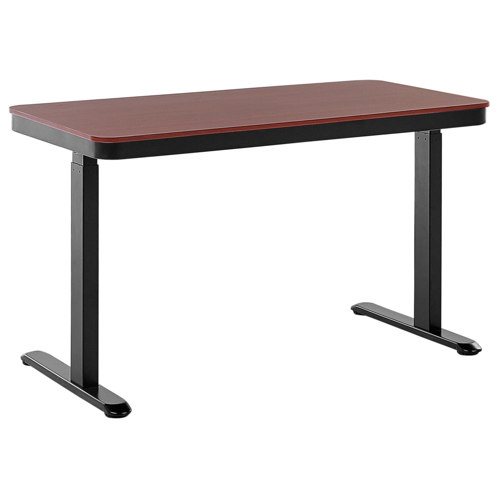 Scrivania elettrica ad altezza regolabile legno scuro e nero 120x60 cm ufficio studio lavoro