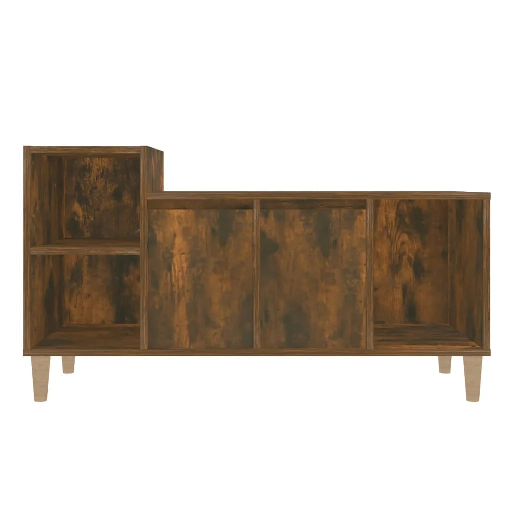 Mobile TV multimediale scaffale TV credenza mobile TV sala da pranzo soggiorno camera da letto rovere affumicato 100 x 35 x 55 cm legno ingegnerizzato marrone 02_0027273