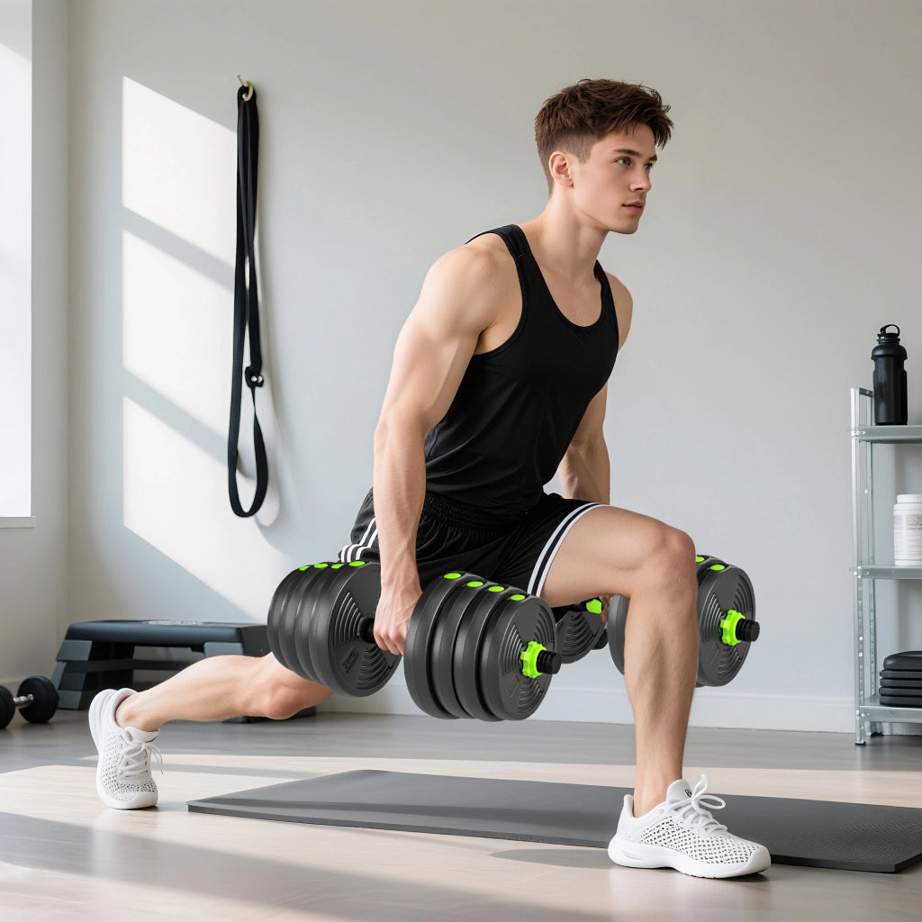Kit manubri regolabili 30 kg 3 in 1 ¨C Zephmum ¨C Nero