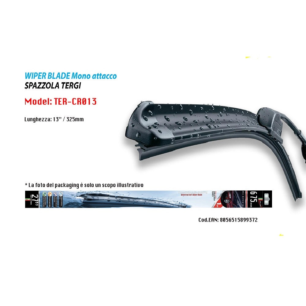 Trade Shop - Tergicristallo Morbido Spazzola Ricambio Per Auto Maxtech Da 13" Ter-cr013 -