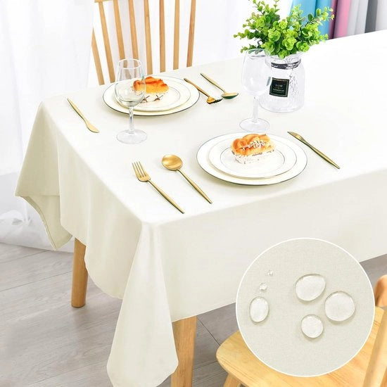 Tavolo waterresistente e impermeabile con tessuto taupe 150x300cm lavabile per tavolo da pranzo e giardino